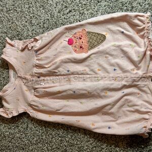Pink Baby Romper with Ice Cream Design
